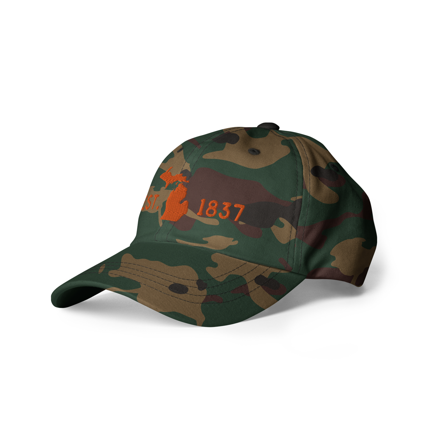 Michigan 'EST 1837' Camouflage Cap (Licence Plate Font)