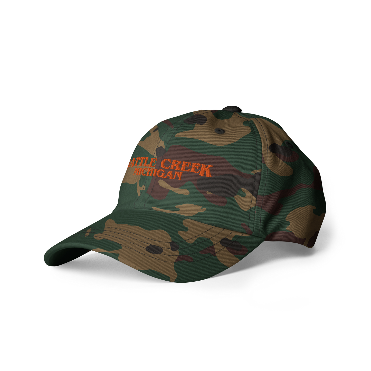 'Battle Creek Michigan' Camouflage Cap (1980s Drama Parody)