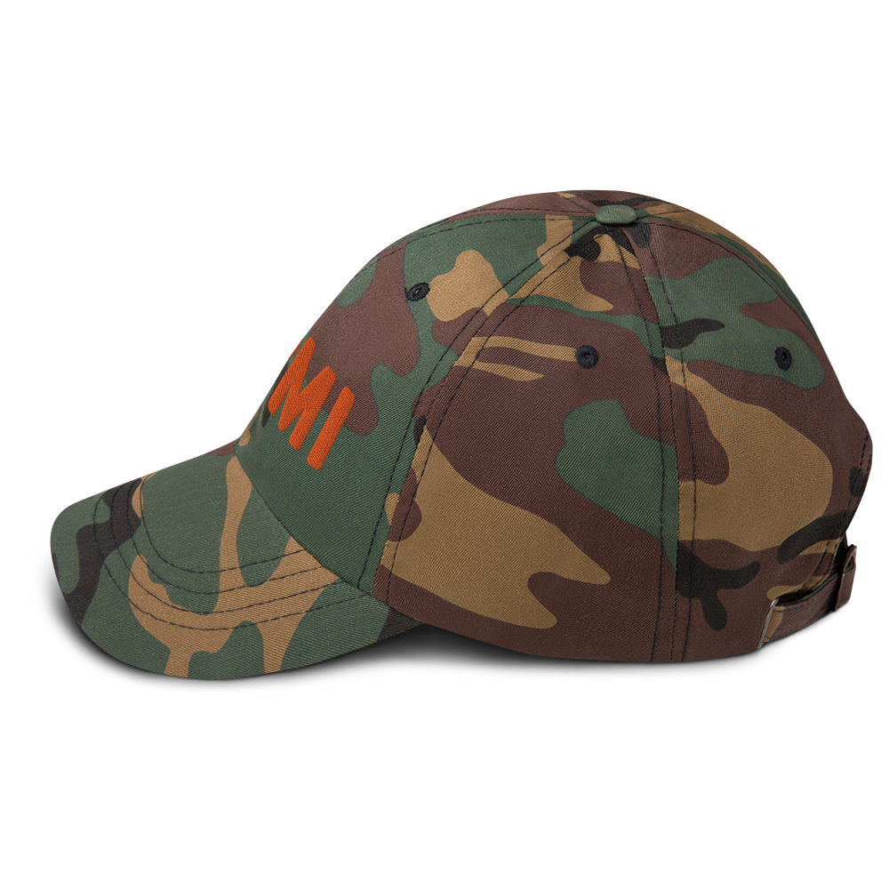 Michigan 'I 🧡 MI' Camouflage Cap (Rounded Swiss Font)