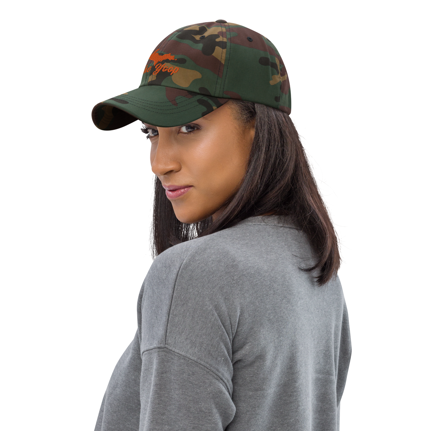 Michigan 'The Yoop' Camouflage Cap (Script Font w/ UP Outline)