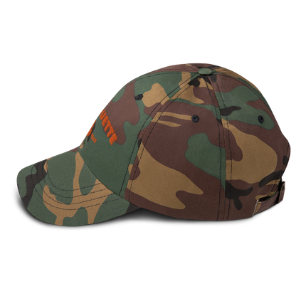 'Marquette EST. 1849' Camouflage Cap (Geometric Sans Font)
