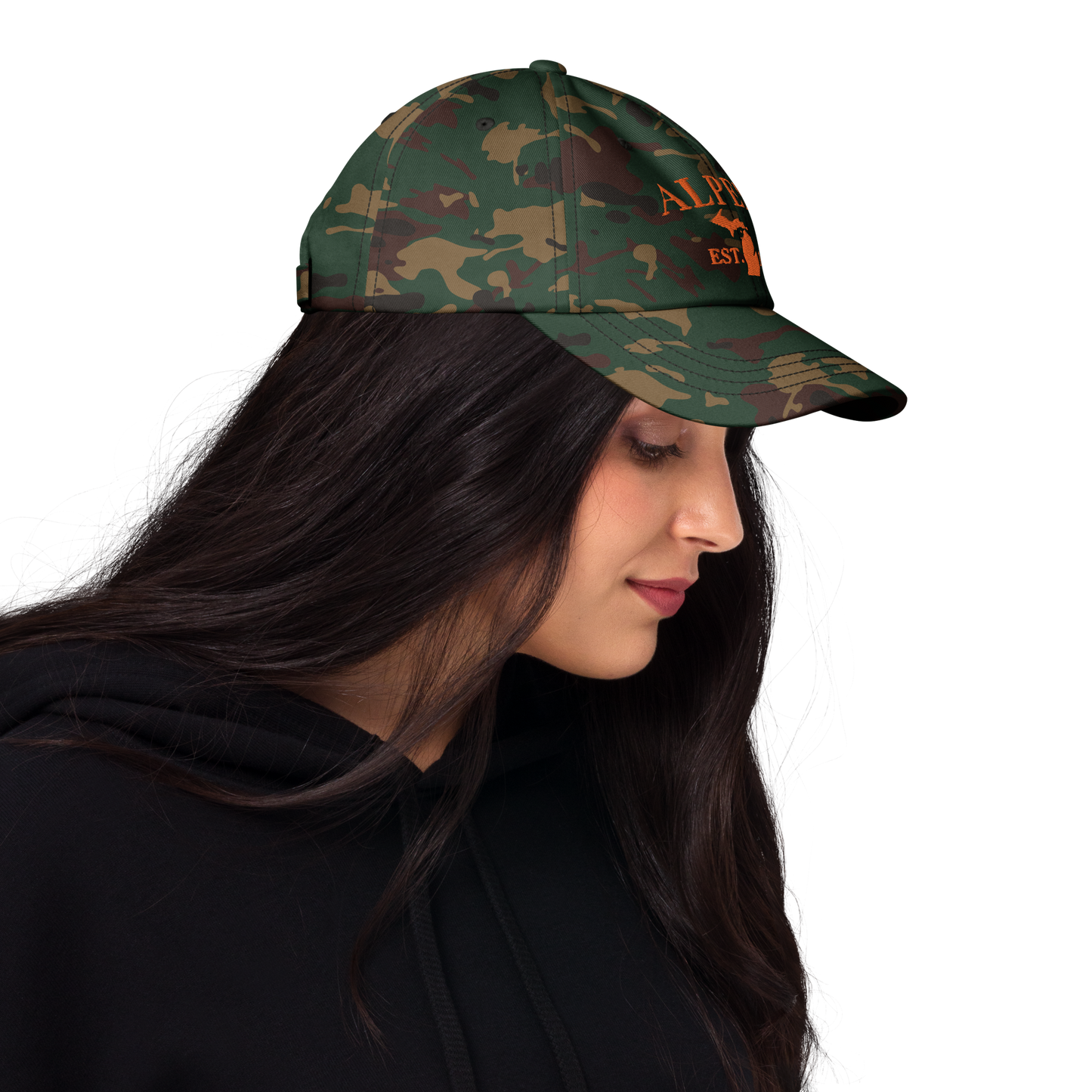 'Alpena EST. 1840' Camouflage Cap (Didone Font)