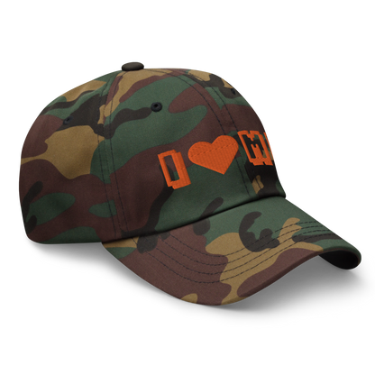 Michigan 'I 🧡 MI' Camouflage Cap (Arcade Font)