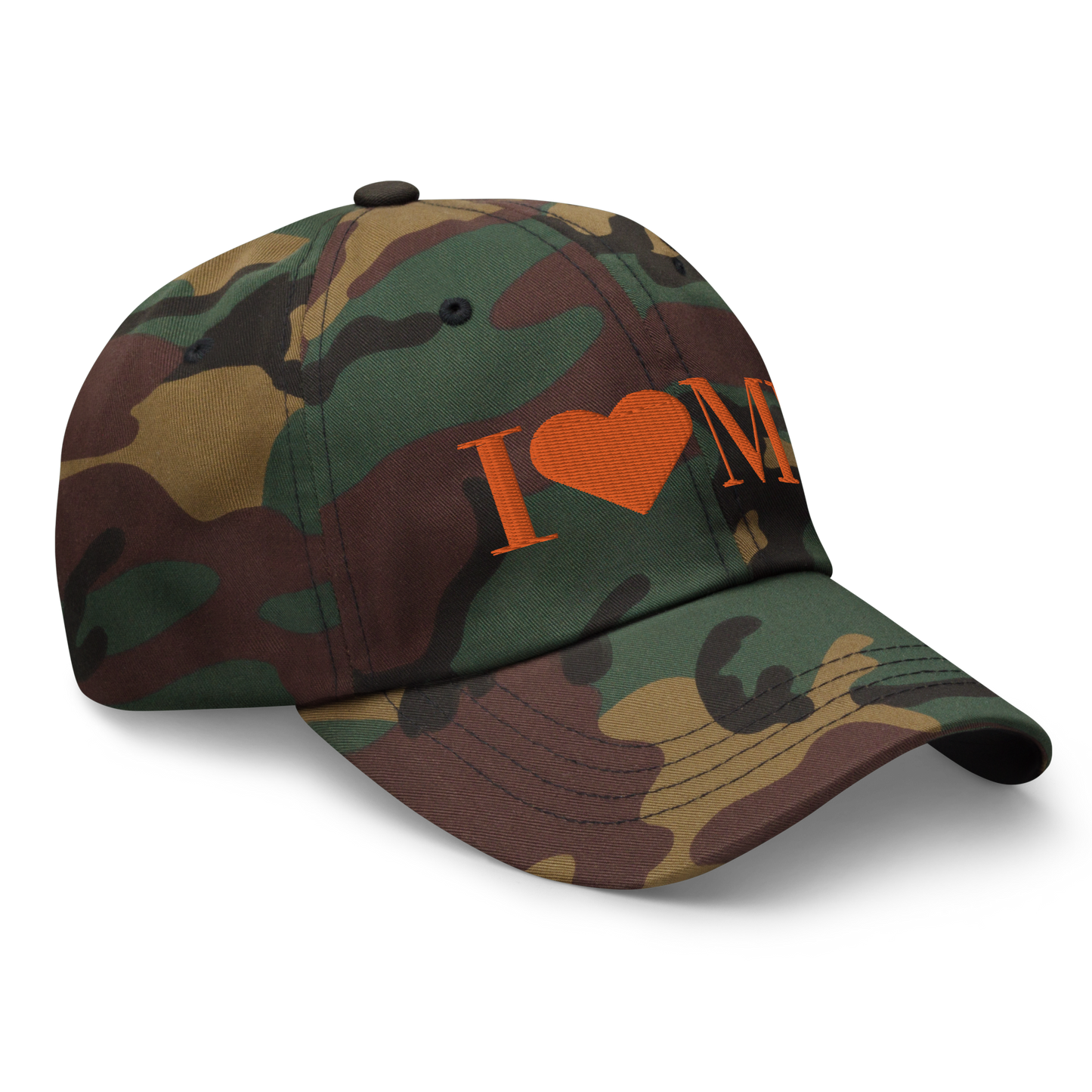 Michigan 'I 🧡 MI' Camouflage Cap (Didone Font)