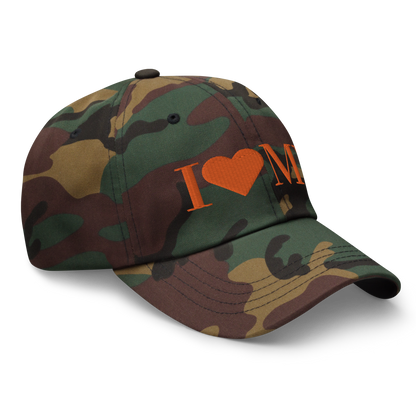 Michigan 'I 🧡 MI' Camouflage Cap (Didone Font)