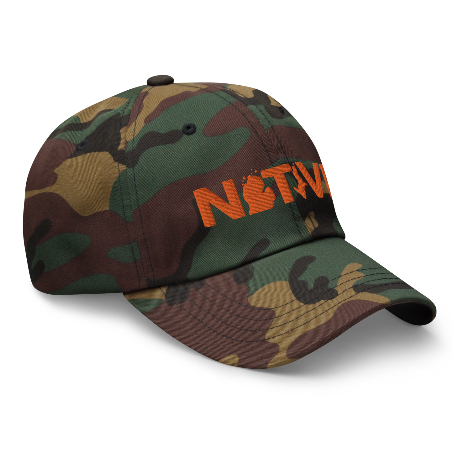 Michigan 'Native' Camouflage Cap (Geometric Sans Font)