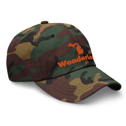 Michigan 'Wonderland' Camouflage Cap (Geometric Sans Font)