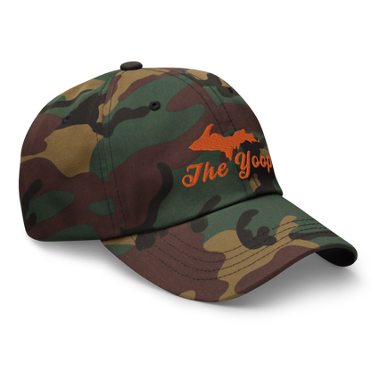 Michigan 'The Yoop' Camouflage Cap (Script Font w/ UP Outline)