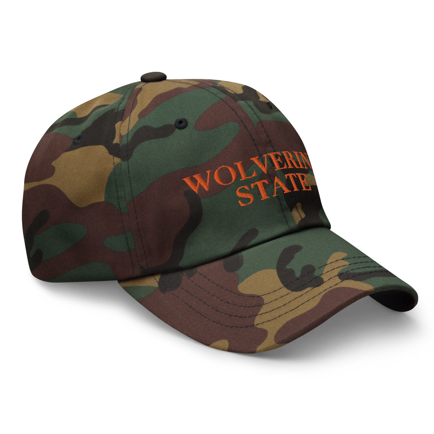 Michigan 'Wolverine State' Camouflage Cap (Didone Font)