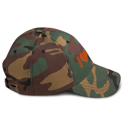 Michigan 'I 🧡 MI' Camouflage Cap (Metalpress Font)