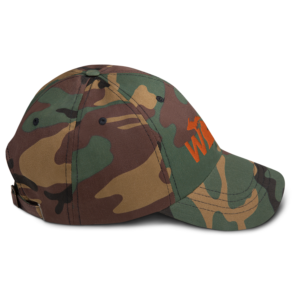 Michigan 'Wild' Camouflage Cap (Geometric Sans Font)