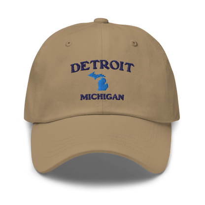 'Detroit Michigan' Dad Hat (w/ Michigan Outline)