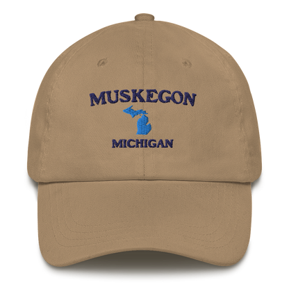 'Muskegon Michigan' Dad Hat (w/ Michigan Outline)