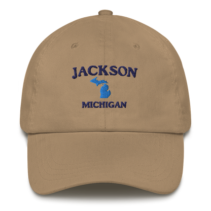 'Jackson Michigan' Dad Hat (w/ Michigan Outline)