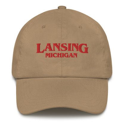 'Lansing Michigan' Dad Hat (1980s Drama Parody)