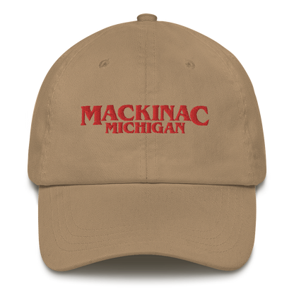 'Mackinac Michigan' Dad Hat (1980s Drama Parody)