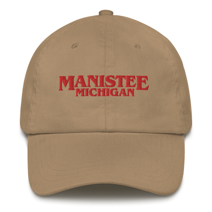 'Manistee Michigan' Dad Hat (1980s Drama Parody)