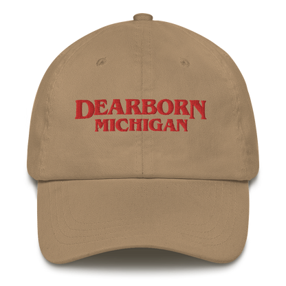 'Dearborn Michigan' Dad Hat (1980s Drama Parody)