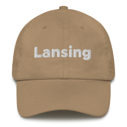 'Lansing' Dad Hat | White/Black Embroidery