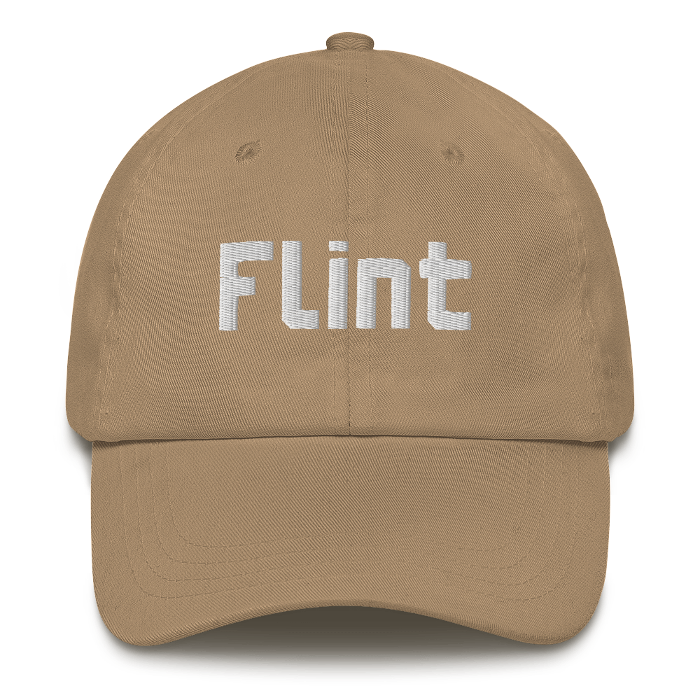 'Flint' Dad Hat | White/Black Embroidery