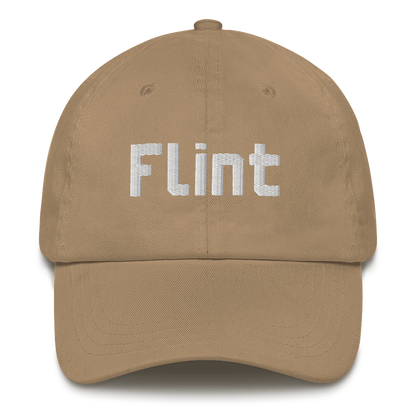 'Flint' Dad Hat | White/Black Embroidery