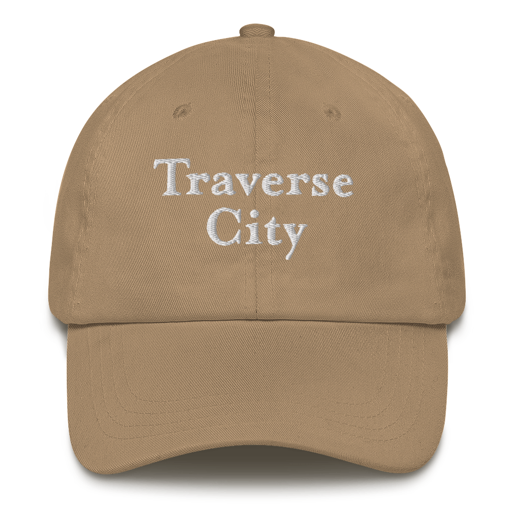 'Traverse City' Dad Hat | White/Black Embroidery