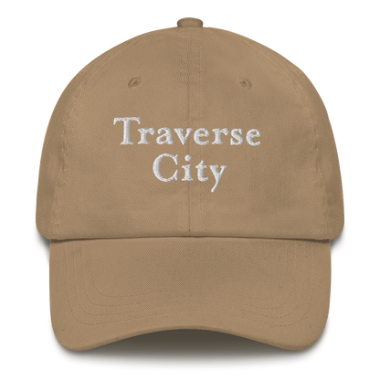 'Traverse City' Dad Hat | White/Black Embroidery