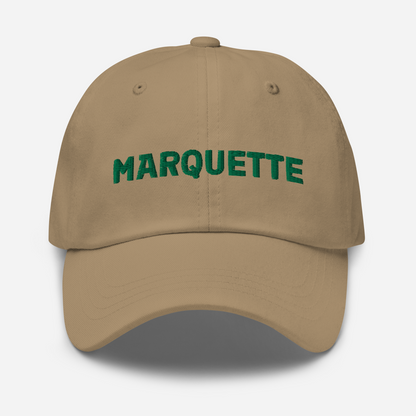 'Marquette' Dad Hat | Gold/Green Embroidery