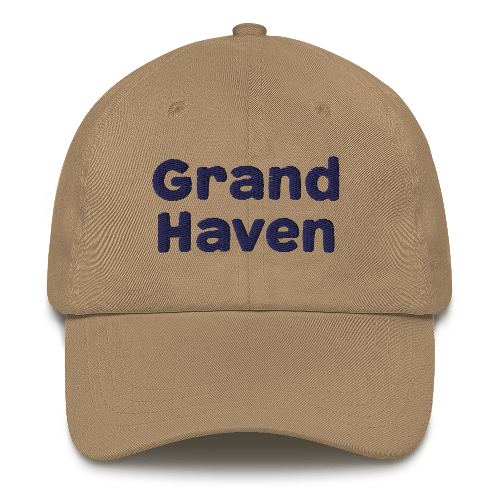 'Grand Haven' Dad Hat | White/Navy Embroidery