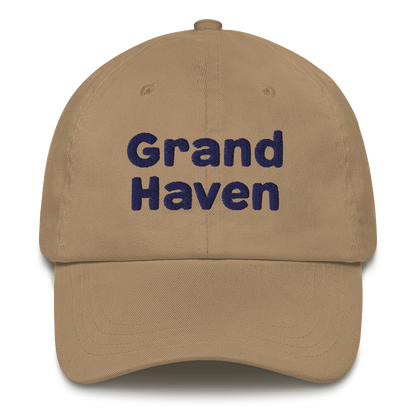 'Grand Haven' Dad Hat | White/Navy Embroidery