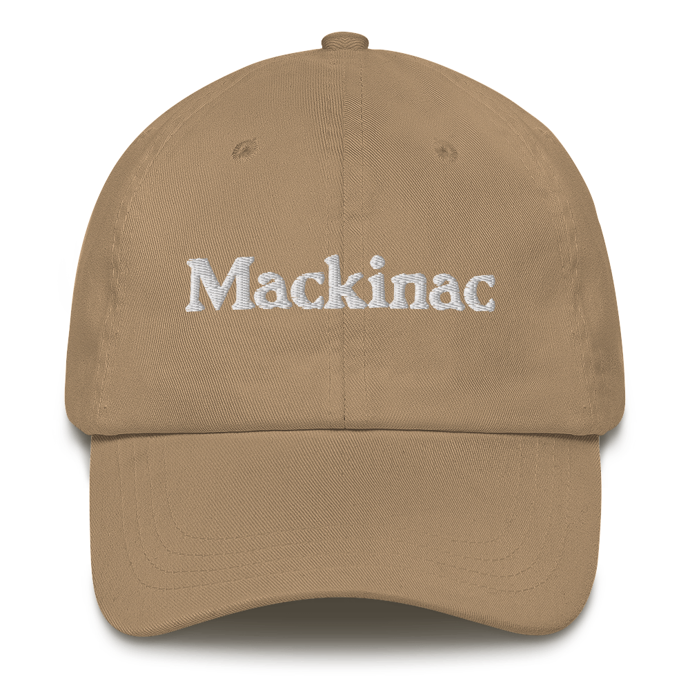 'Mackinac' Dad Hat | White/Navy Embroidery