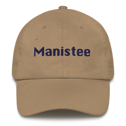 'Manistee' Dad Hat | White/Black Embroidery