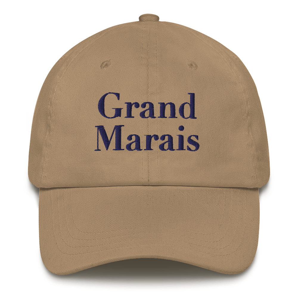 'Grand Marais' Dad Hat | White/Black Embroidery