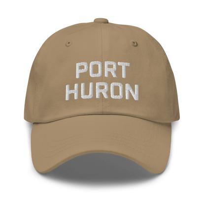 'Port Huron' Dad Hat | White/Black Embroidey