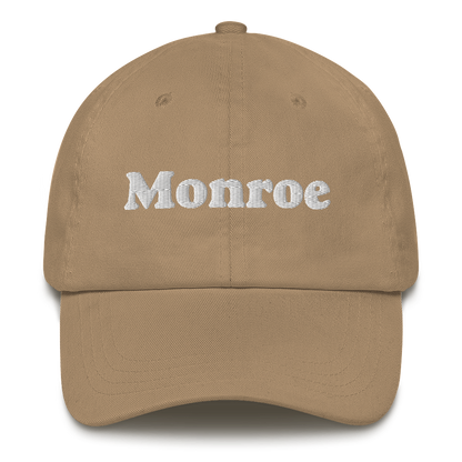 'Monroe' Dad Hat | White/Black Embroidery