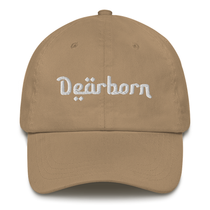 'Dearborn' Dad Hat | White/Black Embroidery