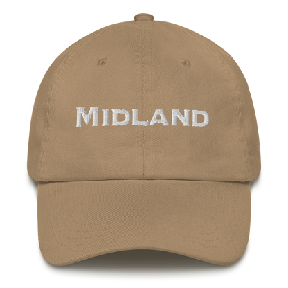 'Midland' Dad Hat | White/Black Embrodery