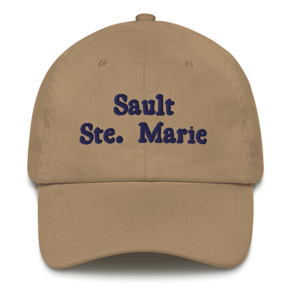 'Sault Ste. Marie' Dad Hat | White/Navy Embroidery