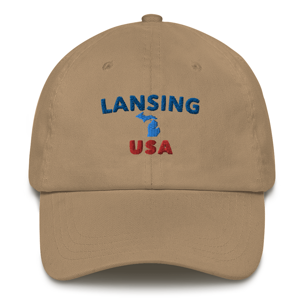 'Lansing USA' Dad Hat (w/ Michigan Outline)