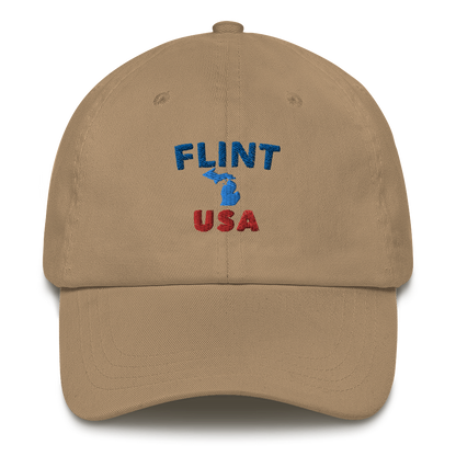 'Flint USA' Dad Hat (w/ Michigan Outline)