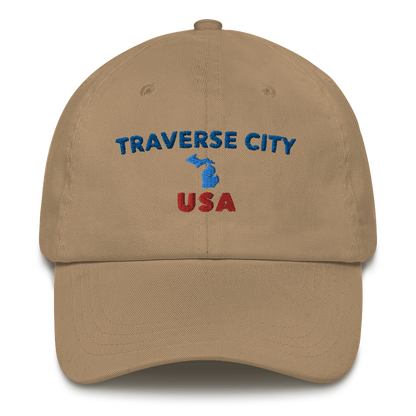 'Traverse City USA' Dad Hat (w/ Michigan Outline)