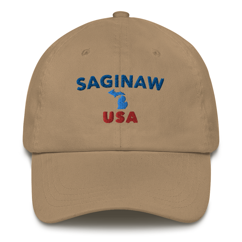 'Saginaw USA' Dad Hat (w/ Michigan Outline)