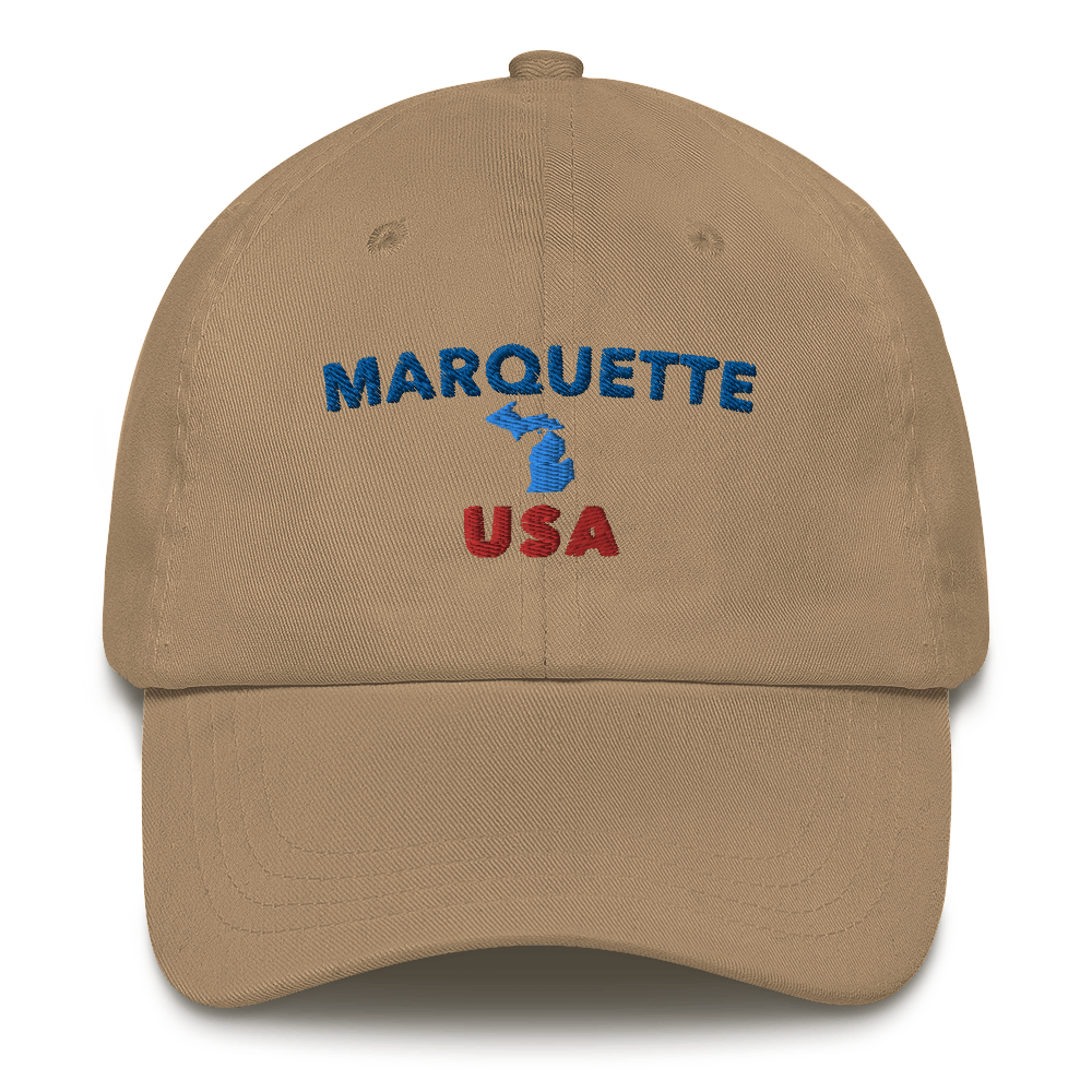 'Marquette USA' Dad Hat (w/ Michigan Outline)