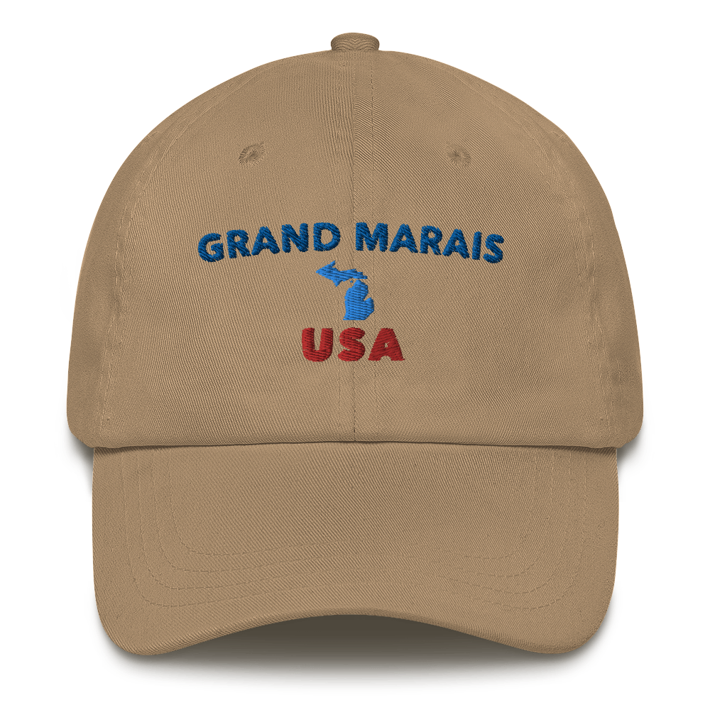 'Grand Marais USA' Dad Hat (w/ Michigan Outline)