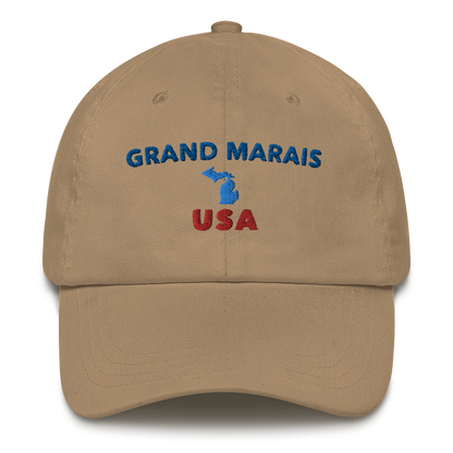 'Grand Marais USA' Dad Hat (w/ Michigan Outline)