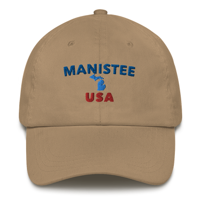 'Manistee USA' Dad Hat (w/ Michigan Outline)