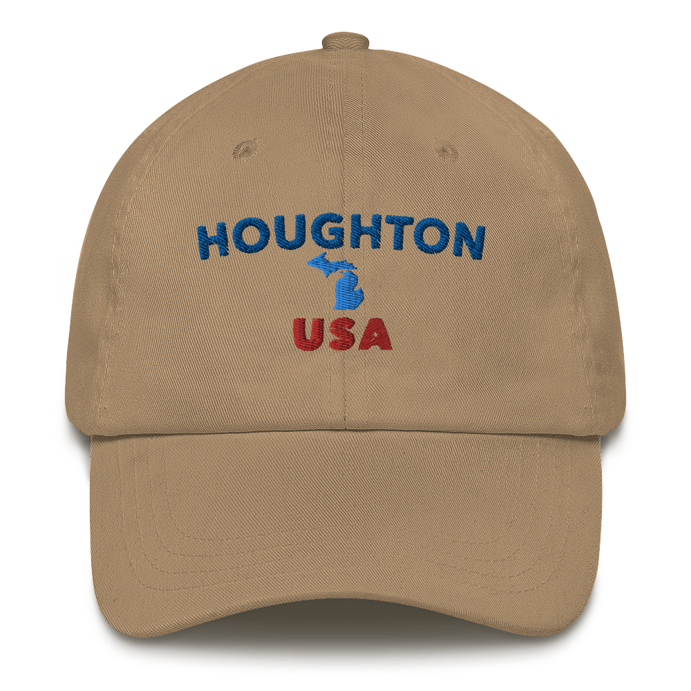 'Houghton USA' Dad Hat (w/ Michigan Outline)