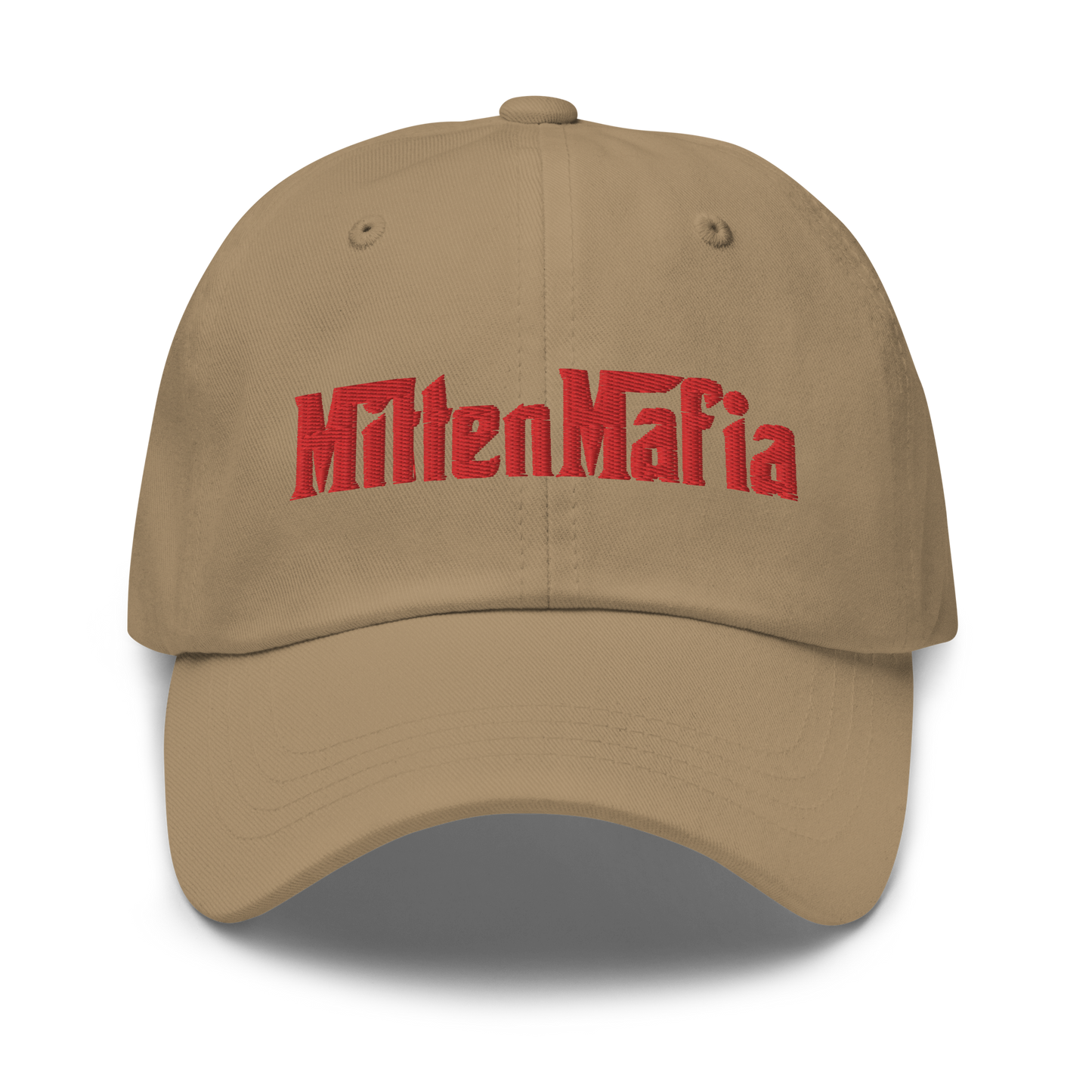 Michigan 'MittenMafia' Dad Hat (Gangster Font) | Red Embroidery