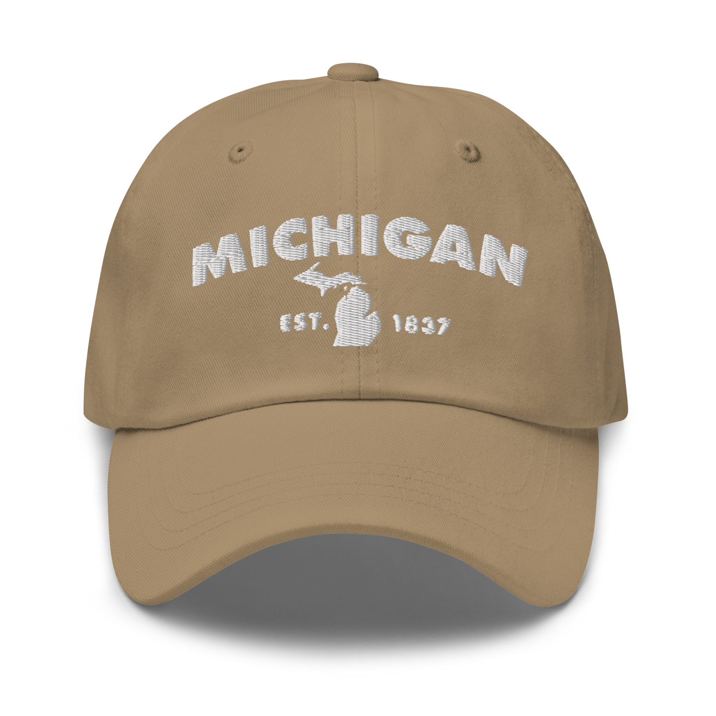 'Michigan EST 1837' Dad Hat (Geometric Sans Font)