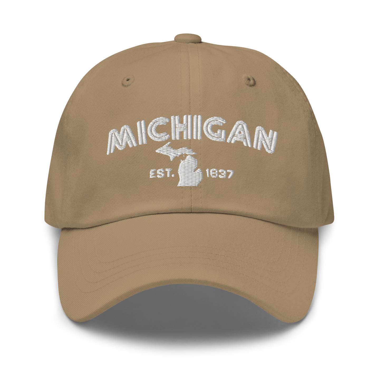 'Michigan EST 1837' Dad Hat (Metalpress Font)